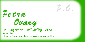 petra ovary business card